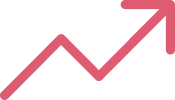 Pink increasing graph arrow